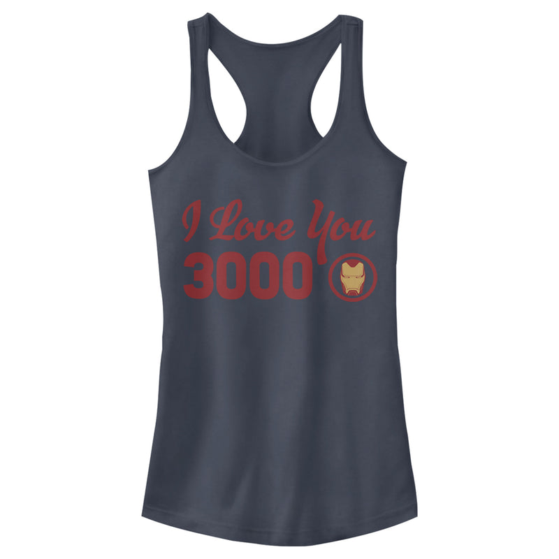 Junior's Marvel Iron Man Love 3000 Forever Racerback Tank Top