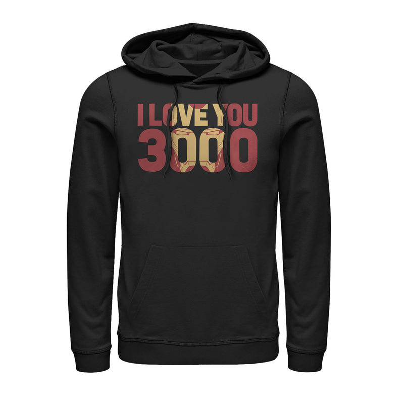 Men's Marvel Iron Man Love 3000 Mask Pull Over Hoodie