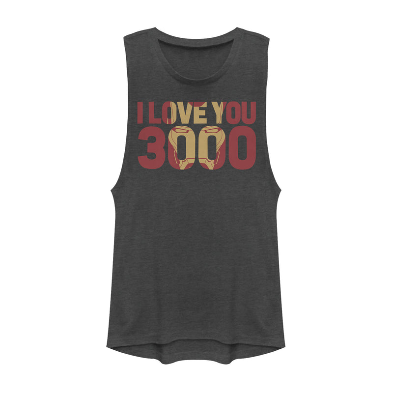 Junior's Marvel Iron Man Love 3000 Mask Festival Muscle Tee