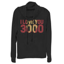 Junior's Marvel Iron Man Love 3000 Mask Cowl Neck Sweatshirt