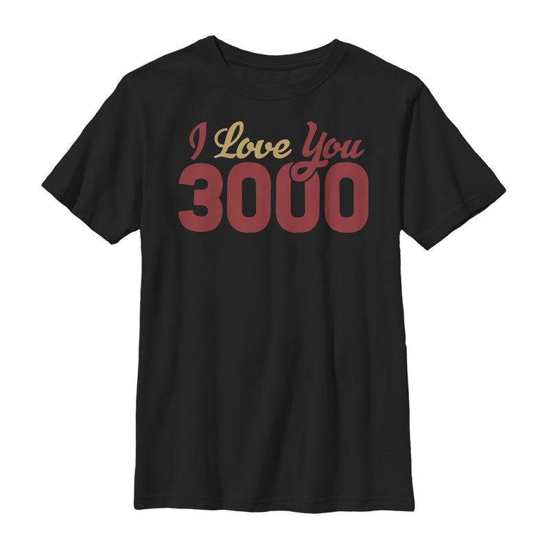 Boy's Marvel Iron Man Love 3000 Script T-Shirt