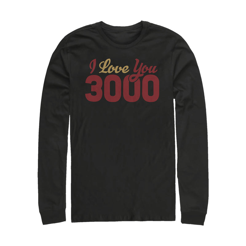 Men's Marvel Iron Man Love 3000 Script Long Sleeve Shirt