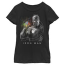 Girl's Marvel Avengers: Endgame Glowing Stones Logo Overlay Portrait T-Shirt