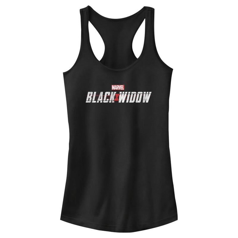 Junior's Marvel Black Widow Movie Logo Racerback Tank Top