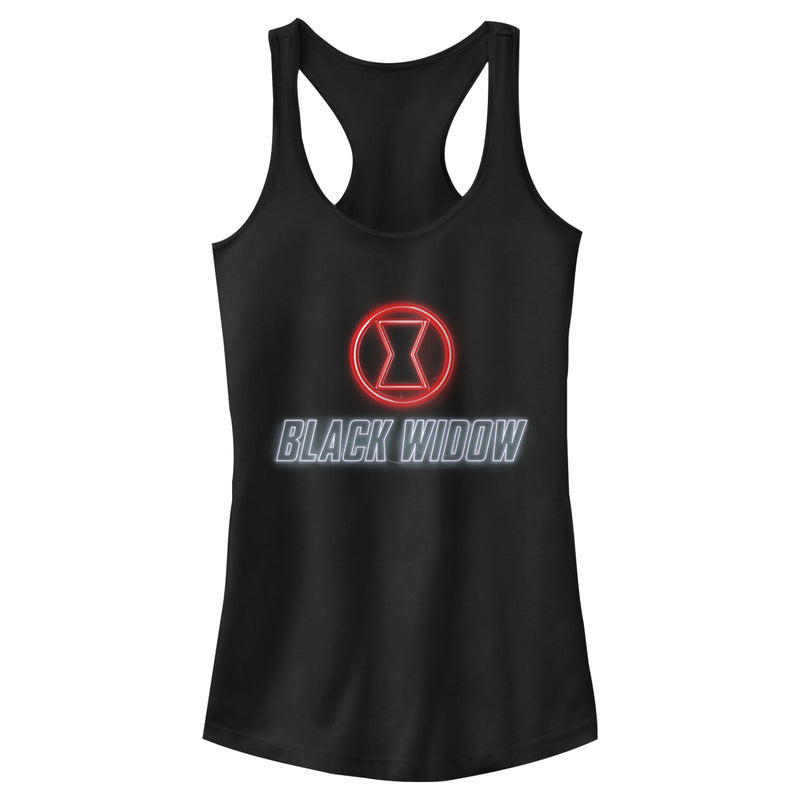 Junior's Marvel Black Widow Neon Hourglass Racerback Tank Top