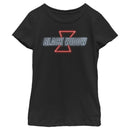 Girl's Marvel Black Widow Neon Light Logo T-Shirt