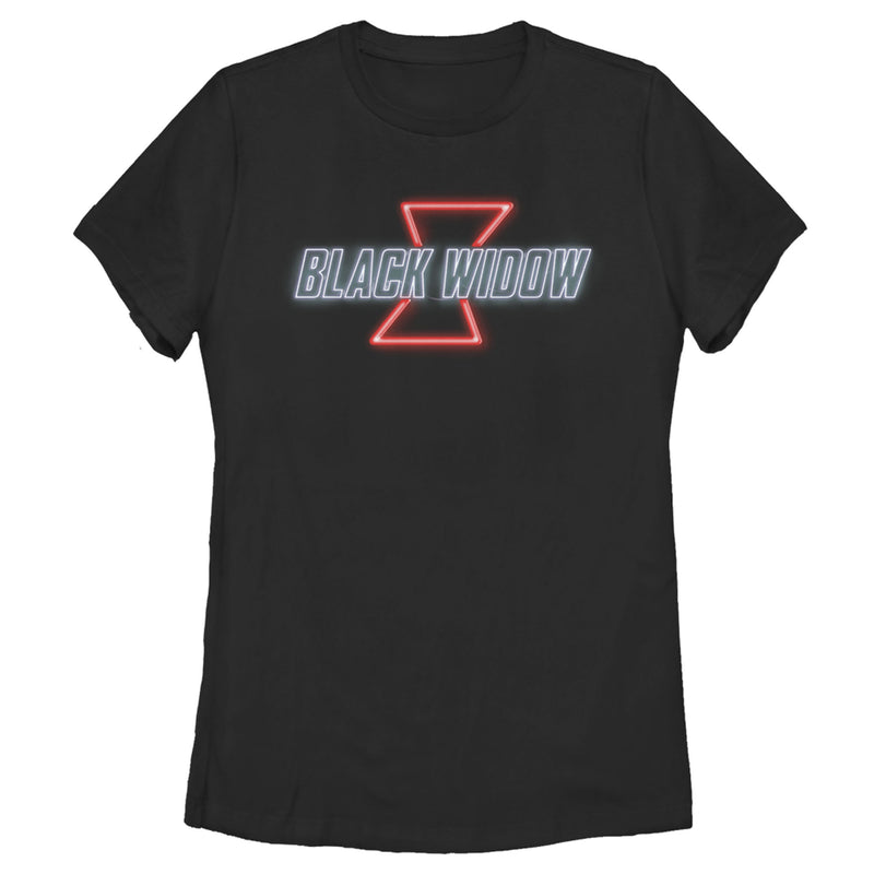 Women's Marvel Black Widow Neon Light Logo T-Shirt