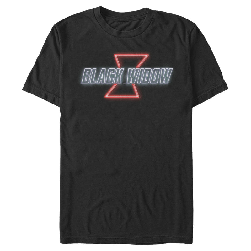 Men's Marvel Black Widow Neon Light Logo T-Shirt