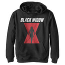 Boy's Marvel Black Widow Hourglass Silhouette Pull Over Hoodie