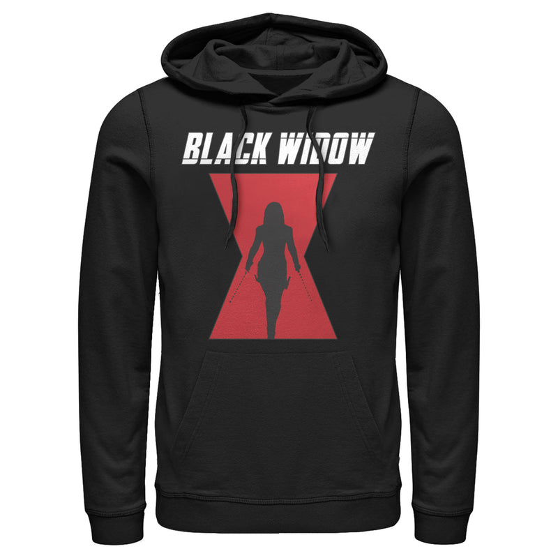 Men's Marvel Black Widow Hourglass Silhouette Pull Over Hoodie