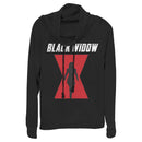 Junior's Marvel Black Widow Hourglass Silhouette Cowl Neck Sweatshirt