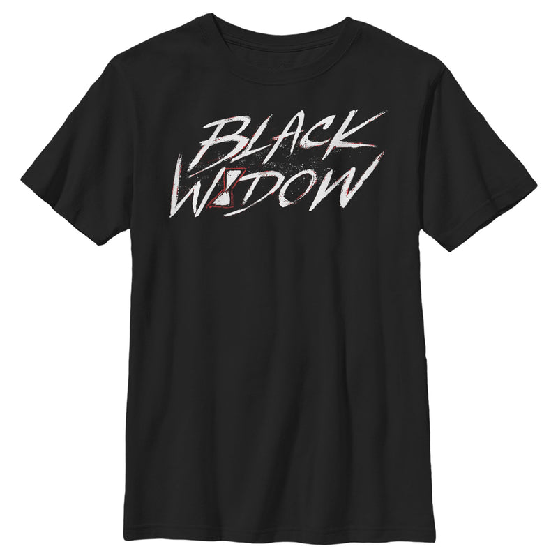 Boy's Marvel Black Widow Chalk Logo T-Shirt