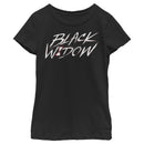 Girl's Marvel Black Widow Chalk Logo T-Shirt