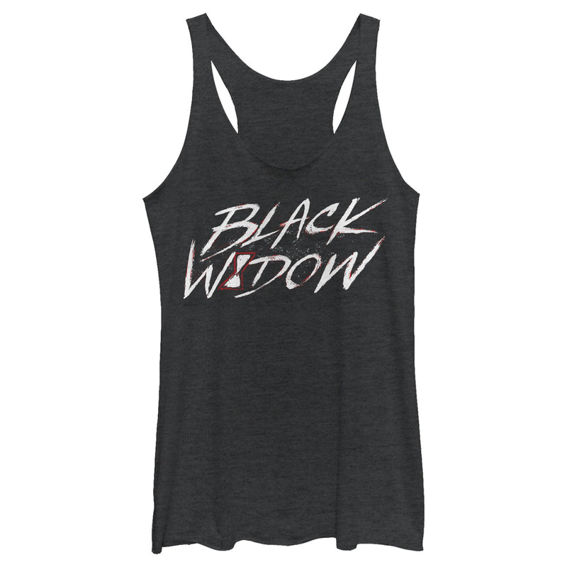 Women's Marvel Black Widow Chalk Logo Racerback Tank Top