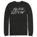 Men's Marvel Black Widow Chalk Logo Long Sleeve Shirt