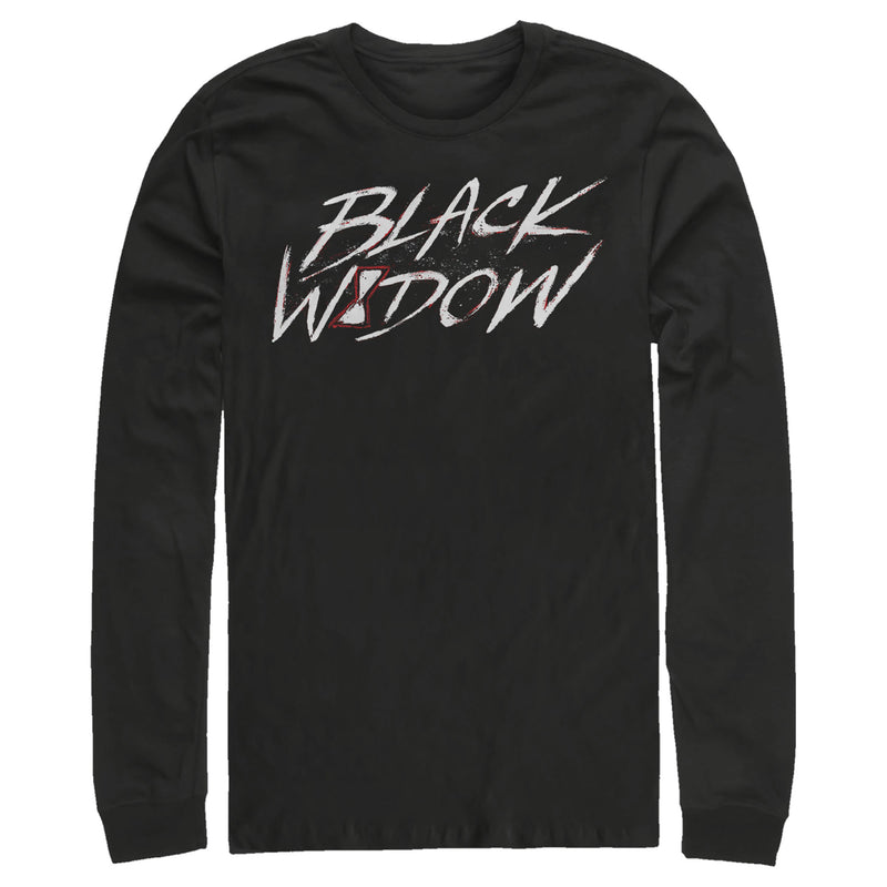 Men's Marvel Black Widow Chalk Logo Long Sleeve Shirt