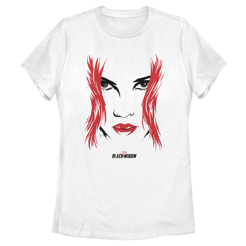 Women's Marvel Black Widow Painted 80's Face T-Shirt