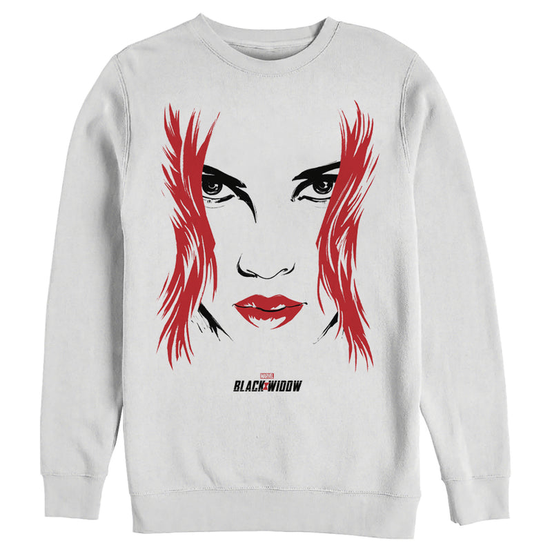 Men's Marvel Black Widow Painted 80's Face Sweatshirt