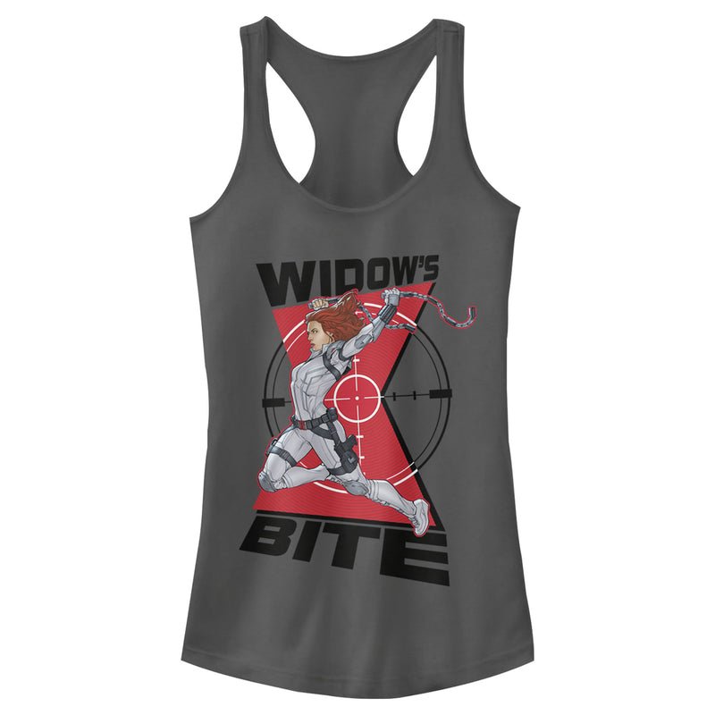 Junior's Marvel Black Widow in the Crosshairs Racerback Tank Top