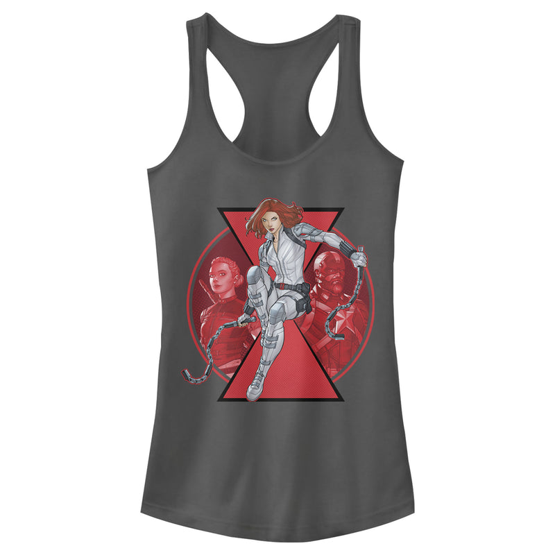 Junior's Marvel Black Widow Family Circle Racerback Tank Top