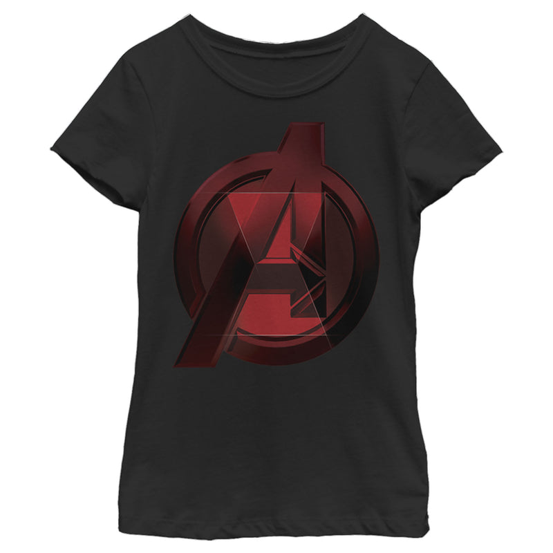 Girl's Marvel Black Widow Avenger Symbol T-Shirt