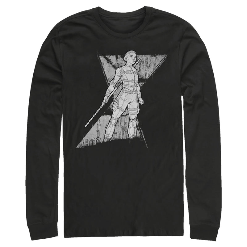 Men's Marvel Black Widow Yelena Grunge Long Sleeve Shirt