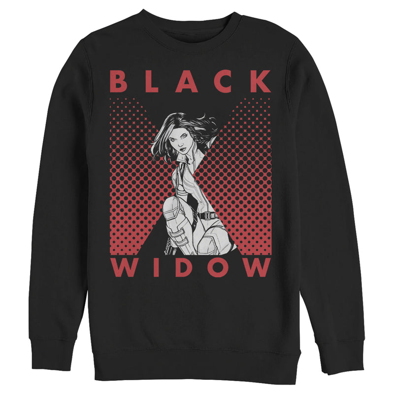 Men's Marvel Black Widow Gradient Pose Sweatshirt