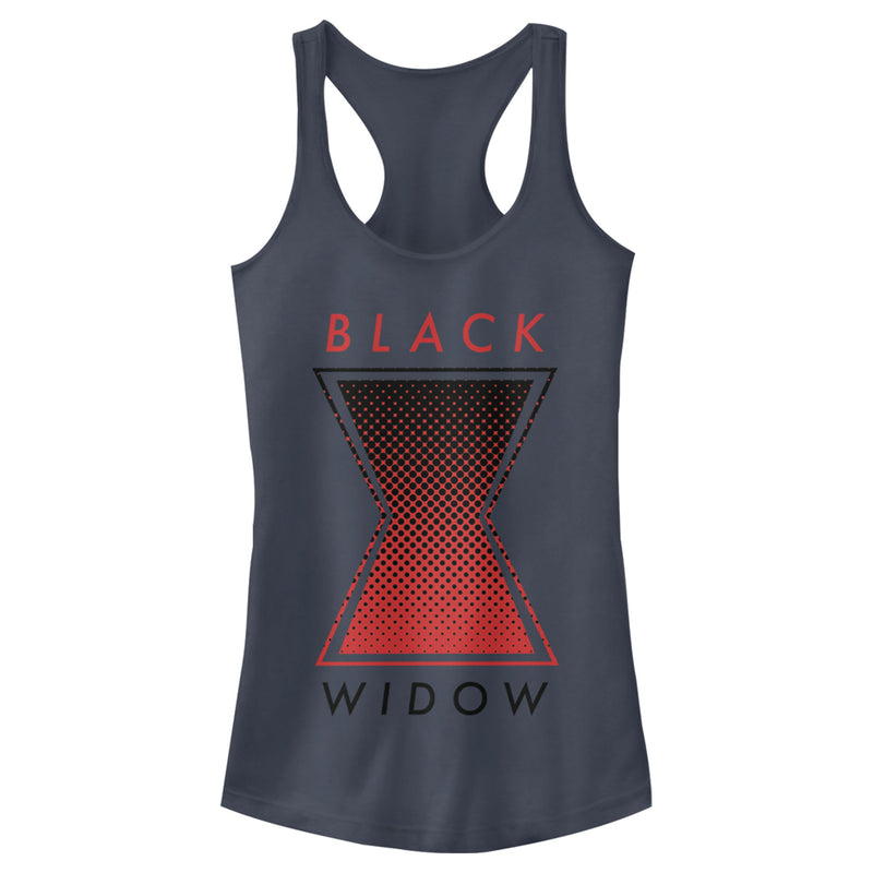 Junior's Marvel Black Widow Gradient Logo Racerback Tank Top
