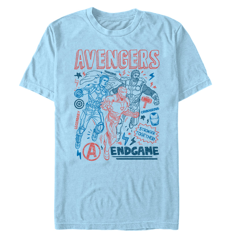Men's Marvel Avengers: Endgame Cartoon Doodle Print T-Shirt