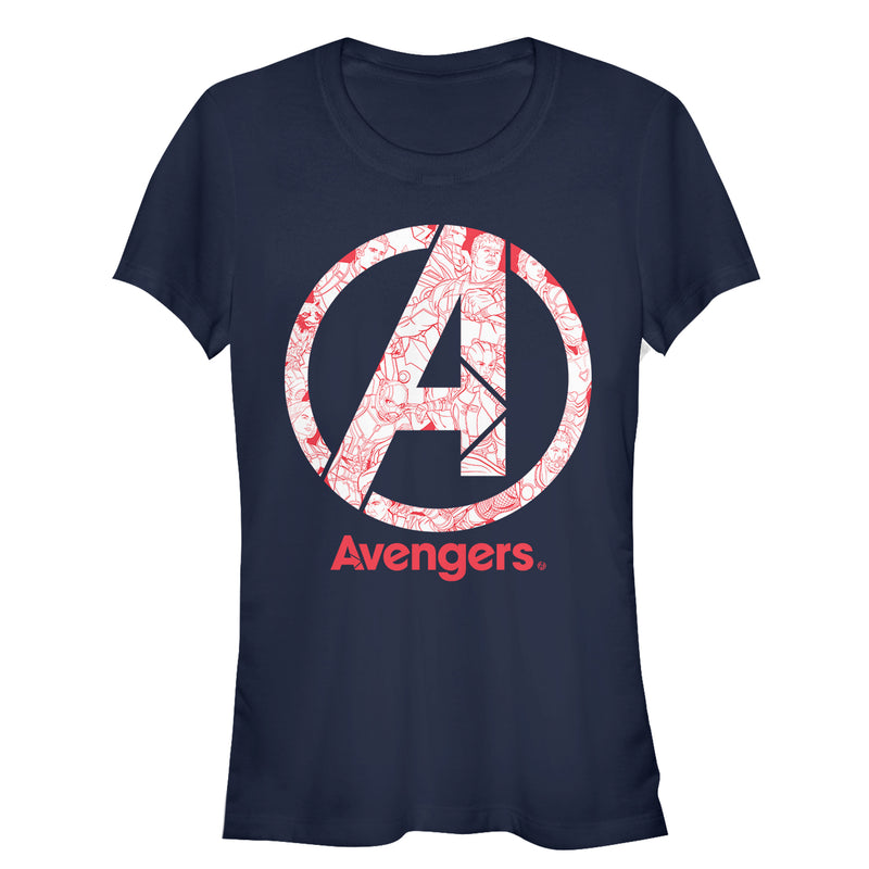 Junior's Marvel Avengers: Endgame Logo Line Art T-Shirt