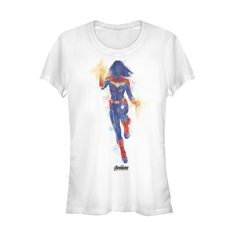 Junior's Marvel Avengers: Endgame Captain Marvel Spray Paint T-Shirt