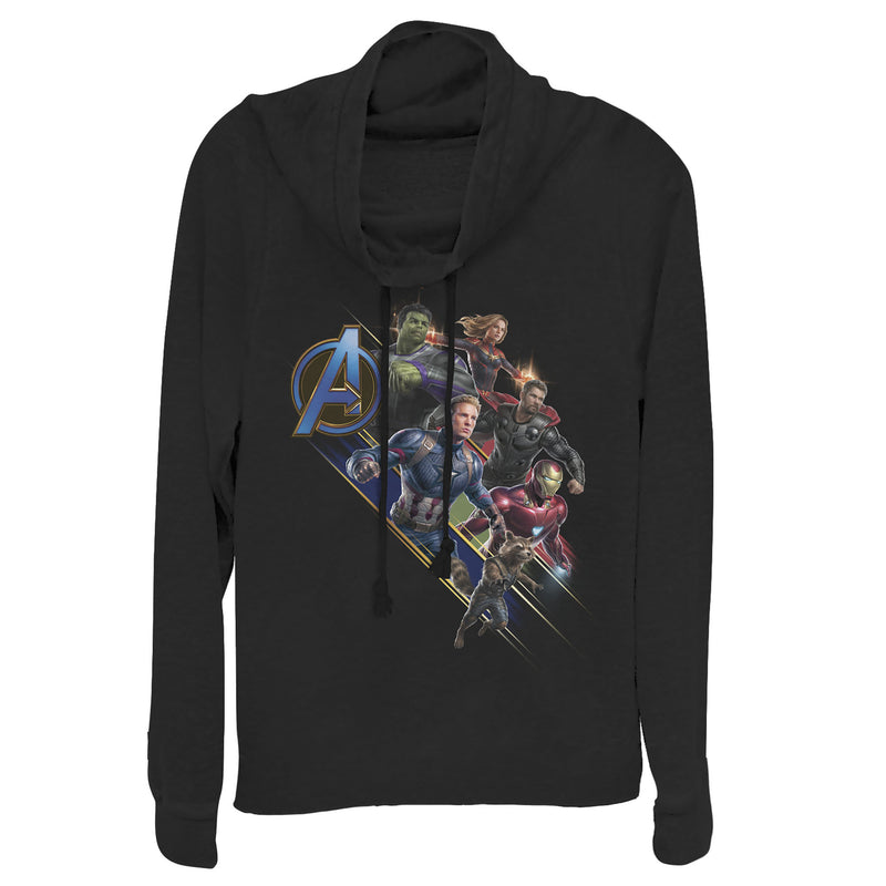 Junior's Marvel Avengers: Endgame Hero Streaks Cowl Neck Sweatshirt