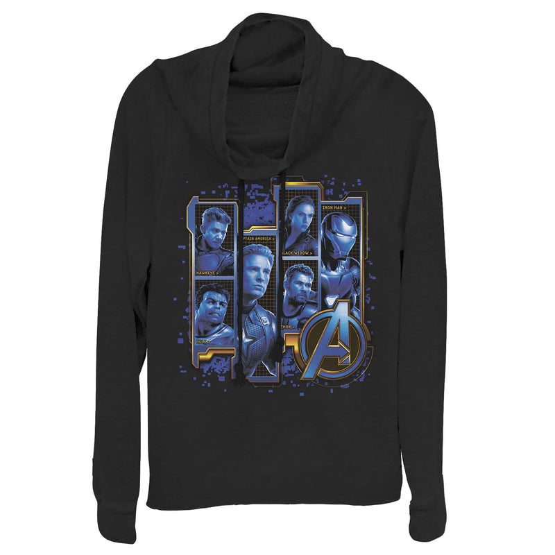 Junior's Marvel Avengers: Endgame Hero Tech Frames Cowl Neck Sweatshirt