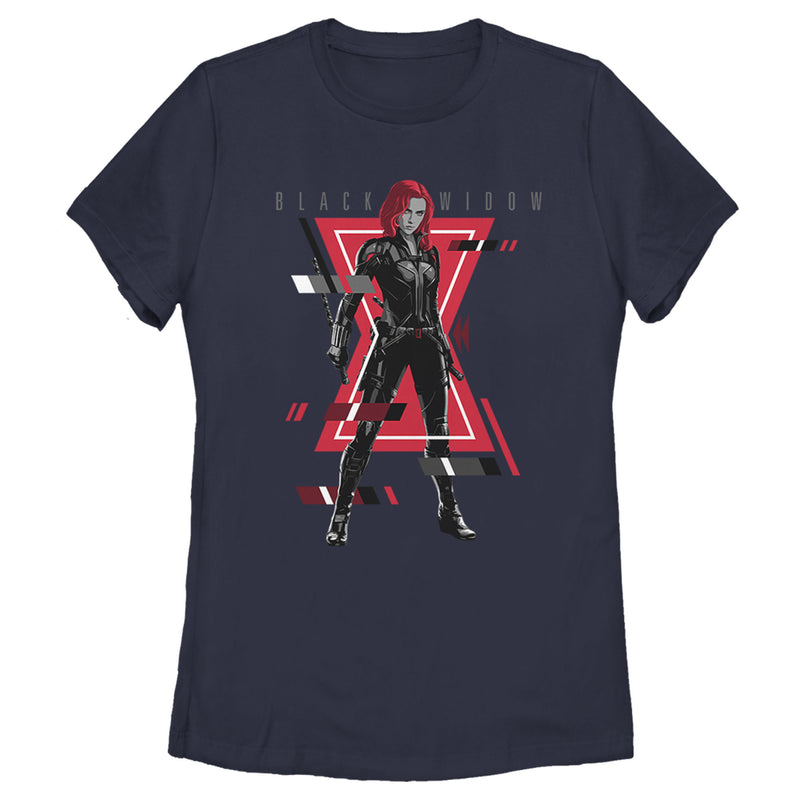 Women's Marvel Black Widow Hourglass Glitch T-Shirt