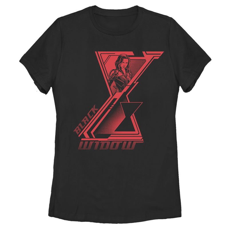 Women's Marvel Black Widow Hourglass Symbol T-Shirt