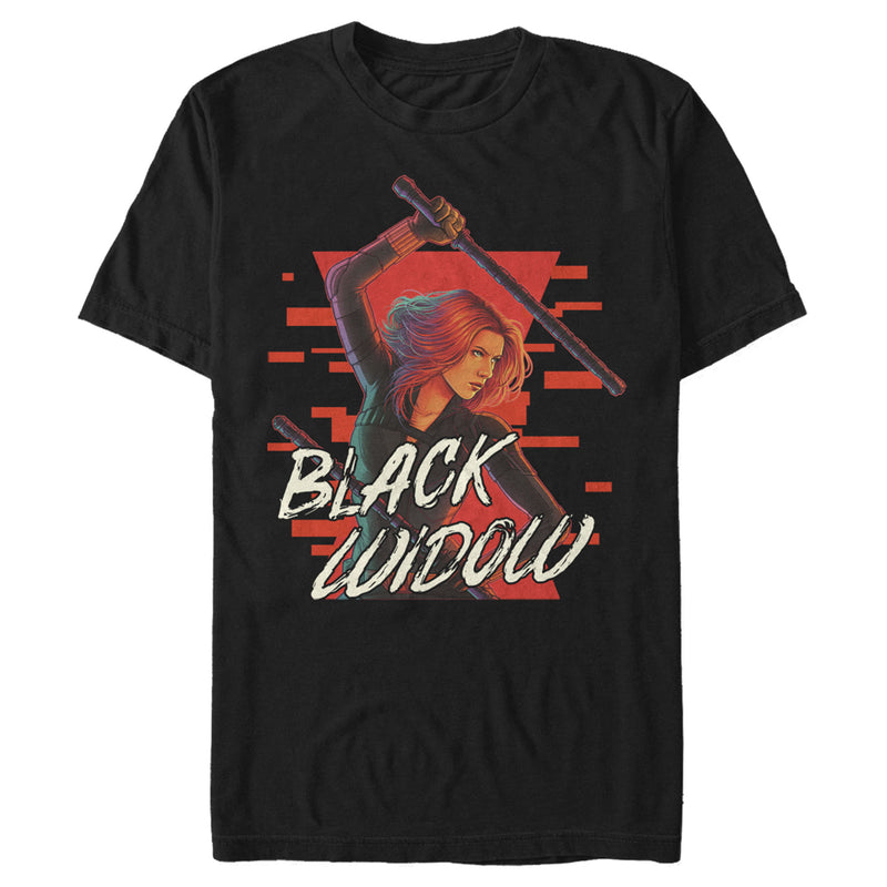 Men's Marvel Black Widow Streaked Hourglass T-Shirt