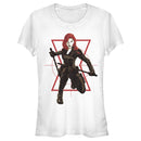 Junior's Marvel Black Widow Symbol Target T-Shirt