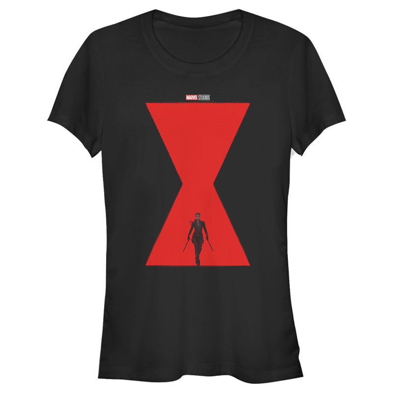 Junior's Marvel Black Widow Hourglass Poster T-Shirt