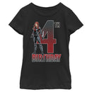 Girl's Marvel Black Widow 4th Birthday T-Shirt