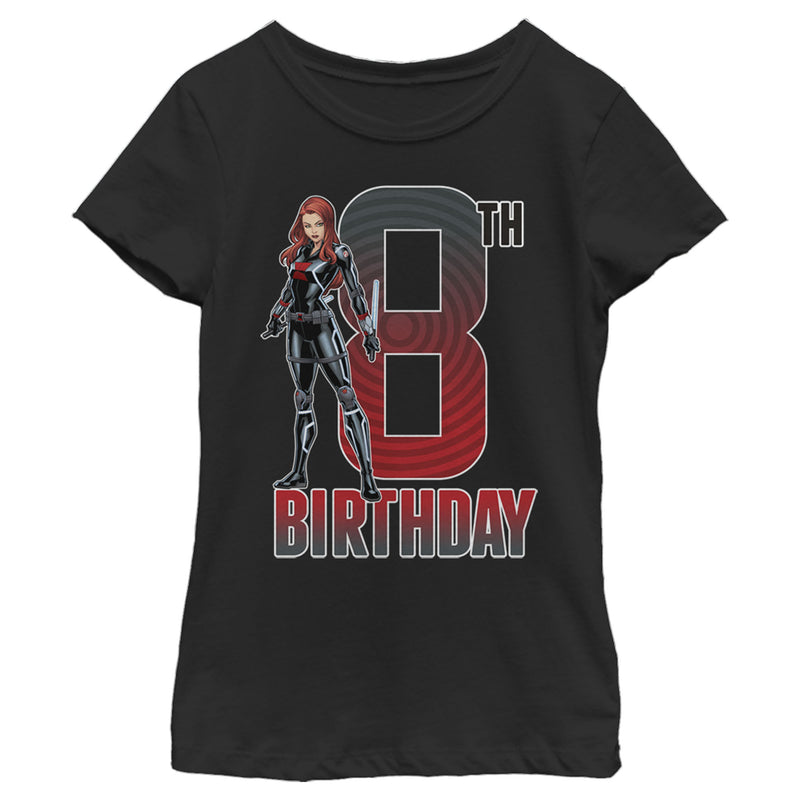 Girl's Marvel Black Widow 8th Birthday T-Shirt
