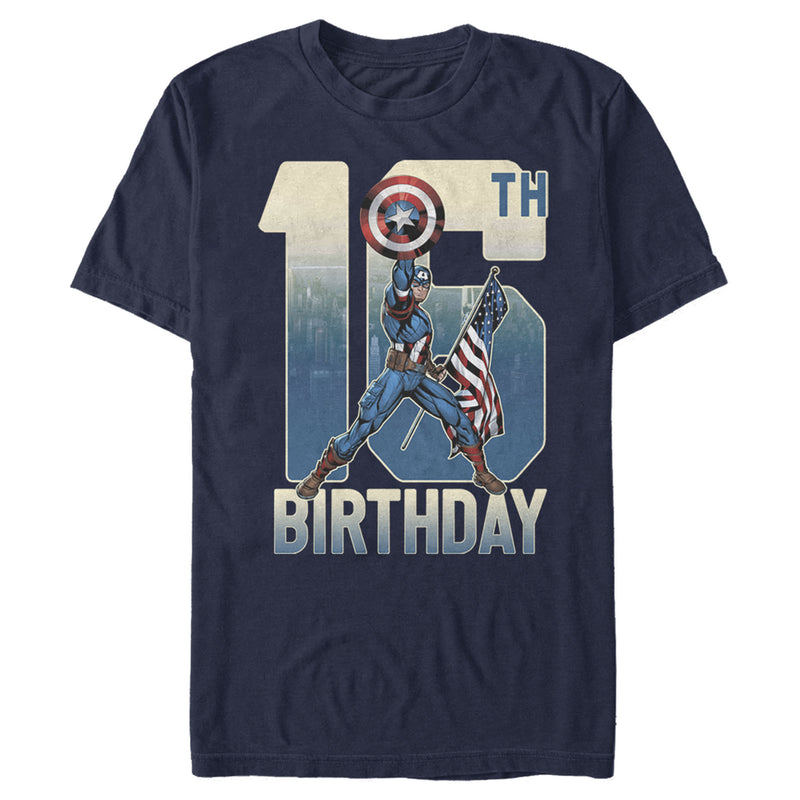 Men's Marvel Captain America 16th Birthday T-Shirt