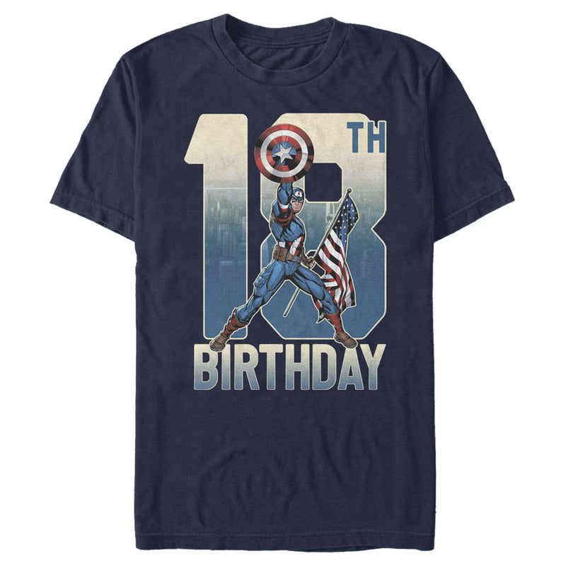 Men's Marvel Captain America 18th Birthday T-Shirt