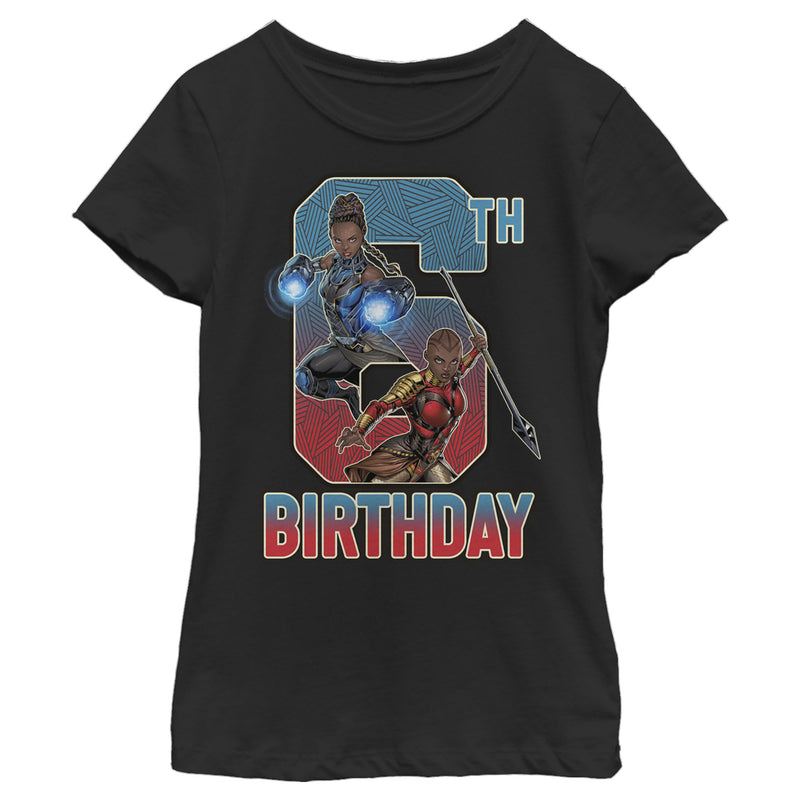 Girl's Marvel Shuri and Okoye 6th Birthday T-Shirt