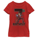 Girl's Marvel Iron Man 7th Birthday Action Pose T-Shirt