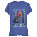 Junior's Marvel Spider-Man Swinging 21st Birthday T-Shirt