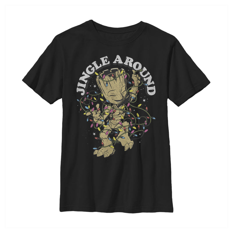 Boy's Marvel Christmas Groot Jingle Around T-Shirt