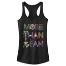 Junior's Marvel More Than a Fan Hero Font Racerback Tank Top