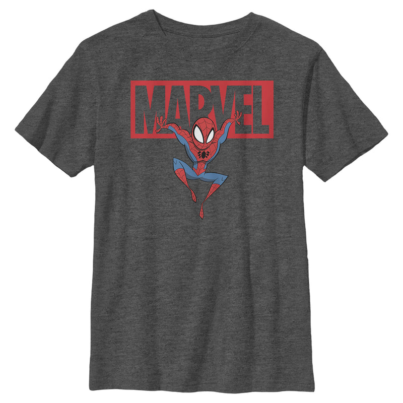 Boy's Marvel Spider-Man Brick Logo T-Shirt