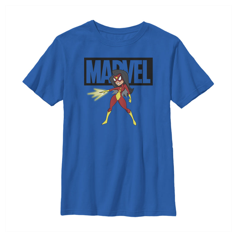 Boy's Marvel Cartoon Spider-Woman Pose T-Shirt