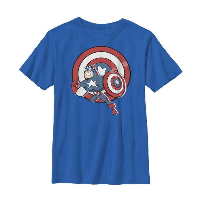 Boy's Marvel Cartoon Captain America Shield T-Shirt